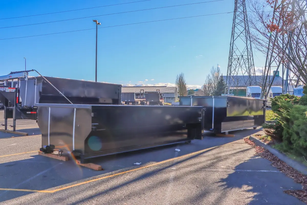 Roll-off dumpster ready for waste disposal at job site for Concrete Dumpster Rental in Blythewood